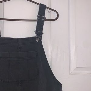 NWT black denim overalls dress - size large